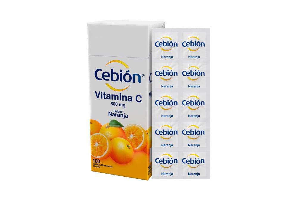 Cebión Naranja 500 Mg Sabor Naranja Sobre Con 10 Unidades