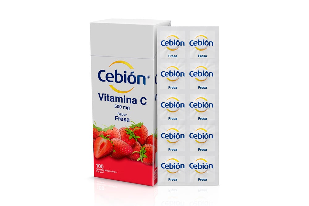 Cebión Sabor Fresa Sobre Con 10 Tabletas Masticables