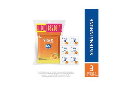 Vita C 500 Mg Empaque Con 2 Bolsas Con 12 Tabletas C/U