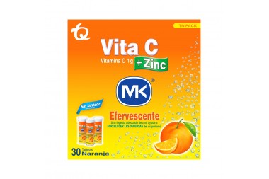 Vita C Zinc Tripack Efervescente + Zinc Mk Efervescente Naranja X 30 Tabletas