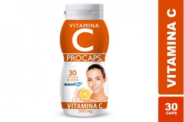 Vitamina C 500 Mg Frasco Con 30 Cápsulas Líquidas
