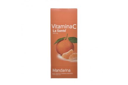 Vitamina C 500 Mg Sabor A Mandarina Con 10 Tiras De 10 Tabletas Masticables